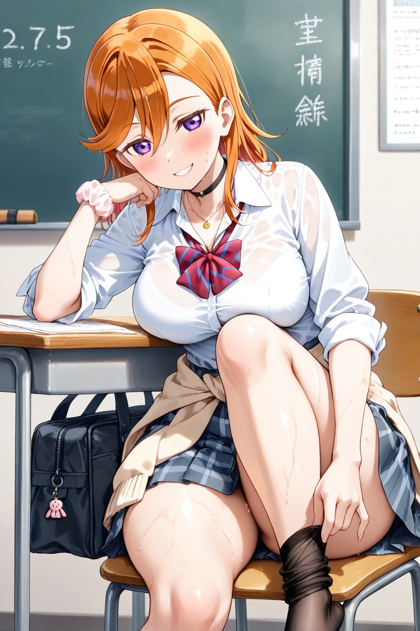 Sweaty, 25+, Black Choker And Necklace Hentai AI Porn