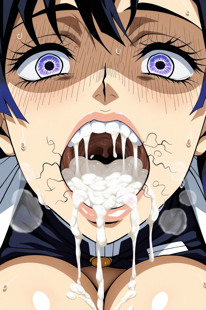 Mouth Full Of Thick Cum, Medium Ass, Girl Hentai AI Porn