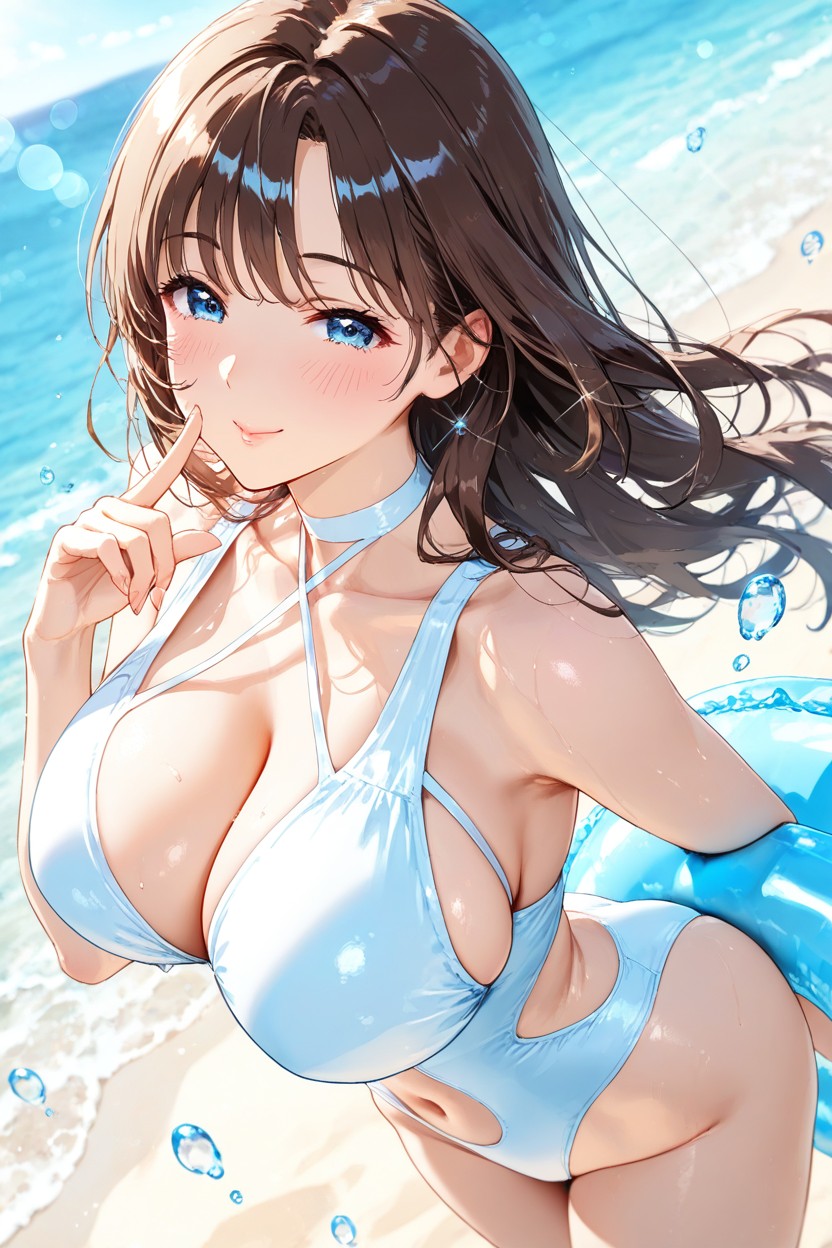 See-through Bangs, Elegant S-curve Pose, Rule Of Thirds Hentai AI Porn