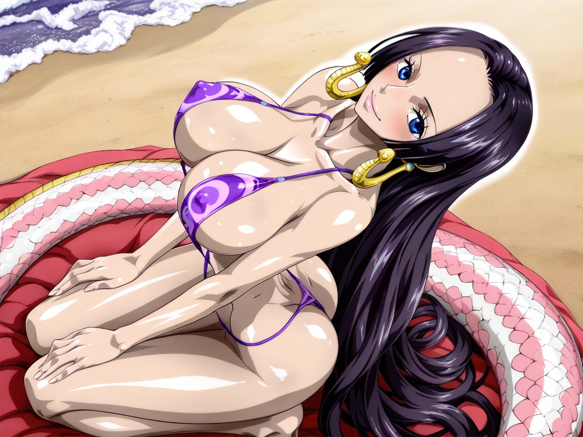 Slingshot Microbikini, Normal Sized Forehead, Extreme Body Proportions Hentai IA
