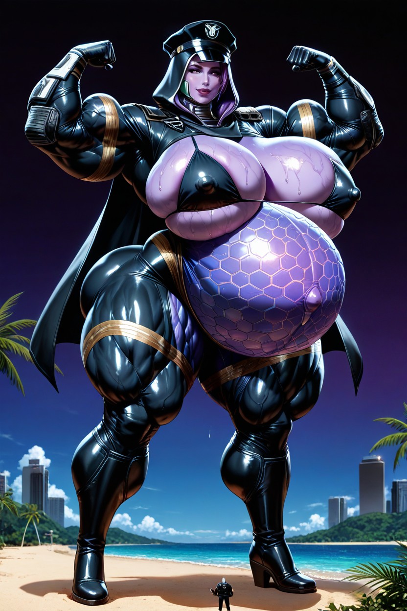 Snatched Waist, Black Gloves Erect Nippleshyper Big Breasts, Hyper Massive Thighs Hentai AI Porn