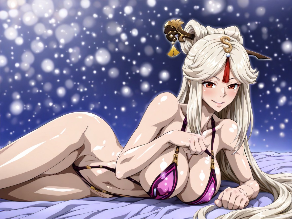 Holding Her Tits, Seductive Gaze, Sexy Legs Hentai AI Porn