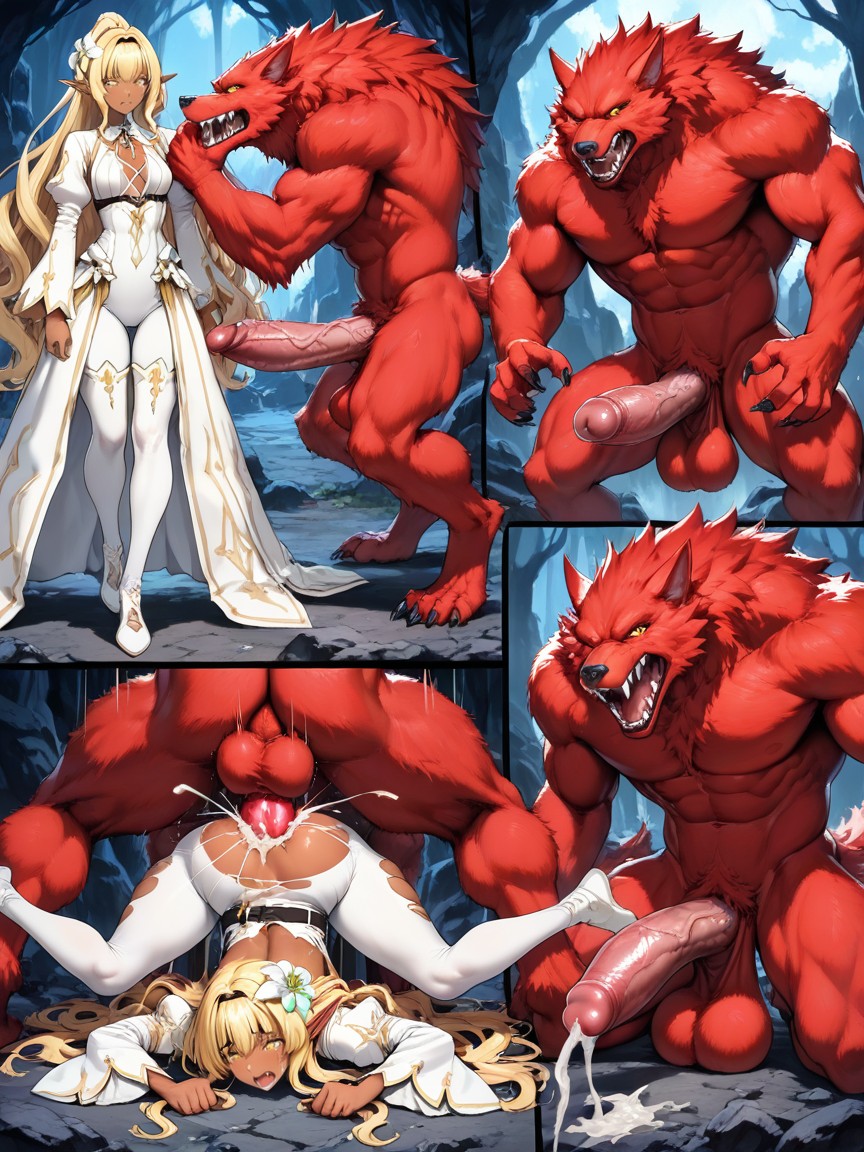 Full Lips, Expressive Motions, Anthropomorphic Werewolf Hentai AI Porn