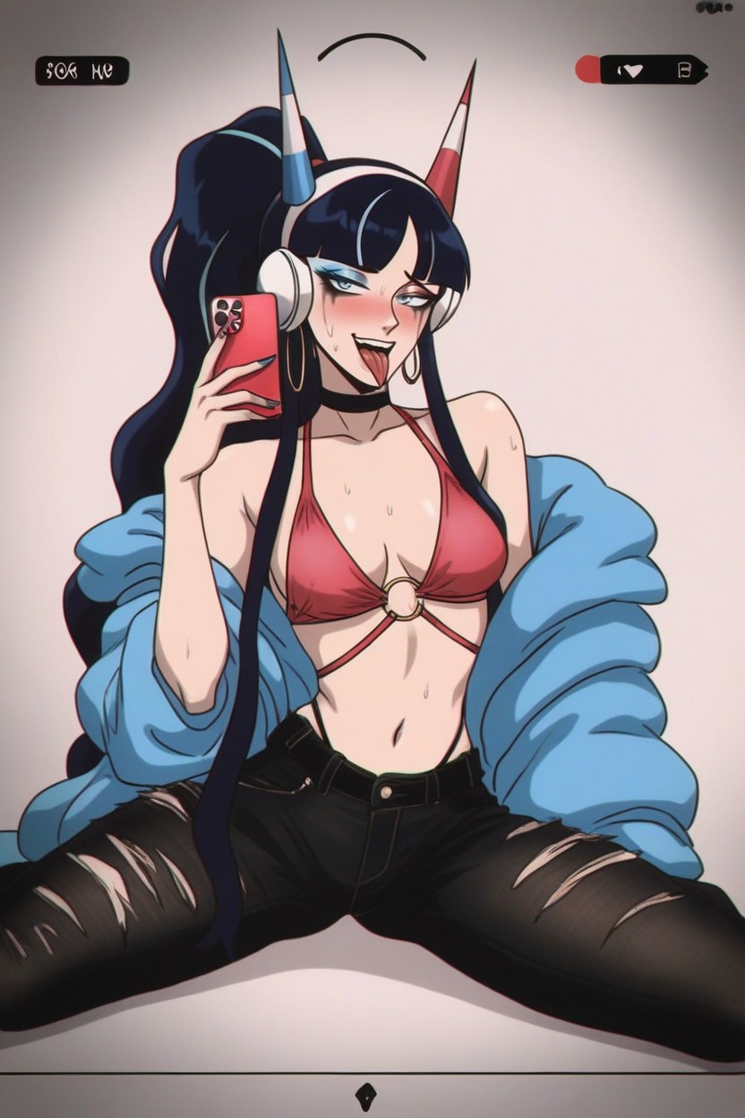 Seductive And Sexy, Thick Juicy Wet Lips, Small Breasts Hentai AI Porn