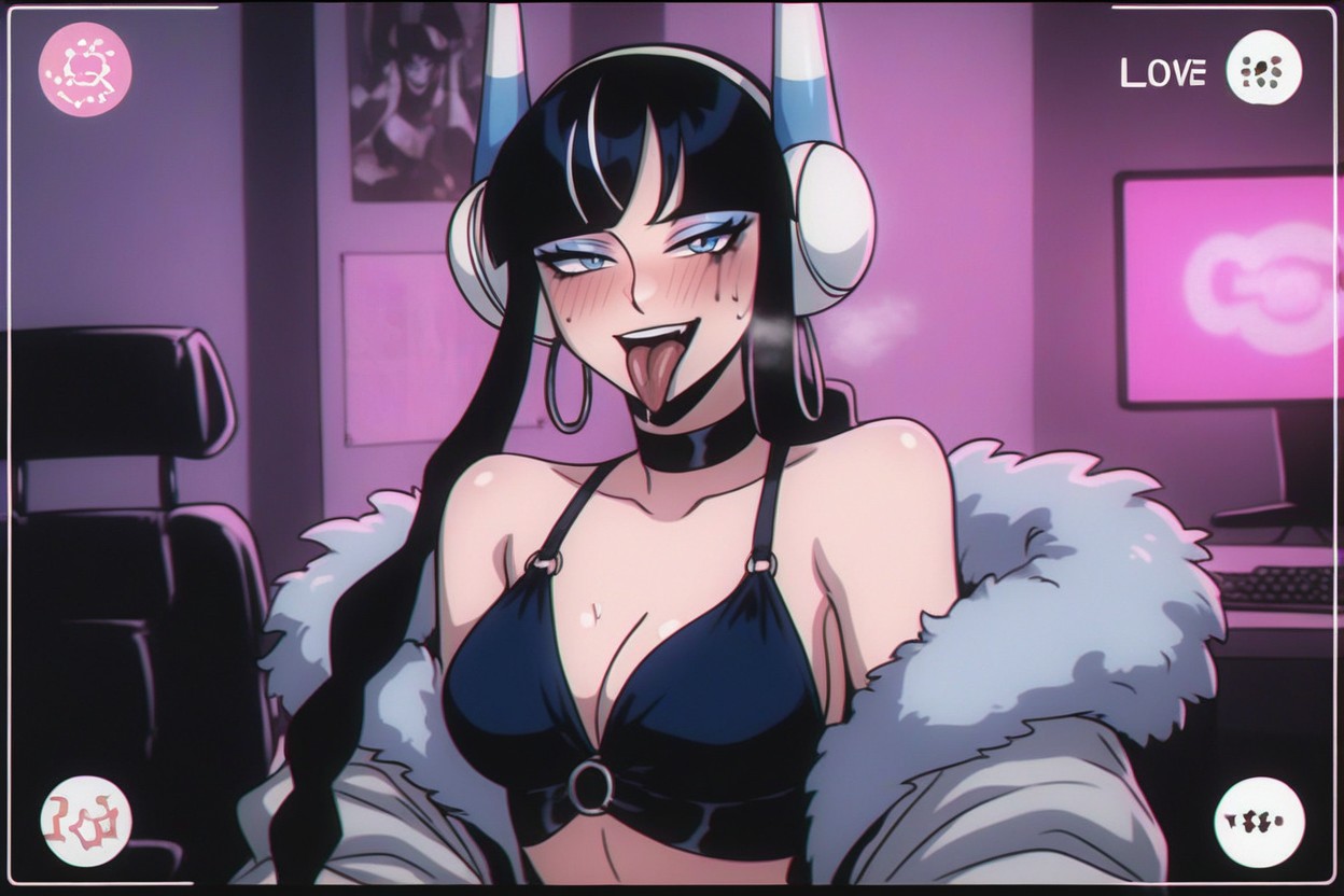 Blushing, Gorgeous Blue Eyes With Eyeshadow, Full Body Far Shot Hentai AI Porn