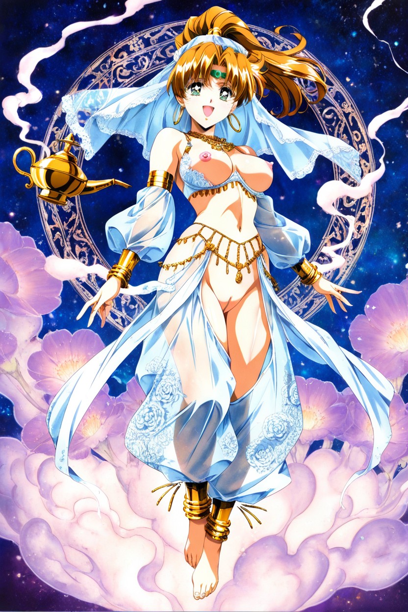 Decorative Chains And Beads On Body, S Anime Style, Medium Ass Hentai AI Porn