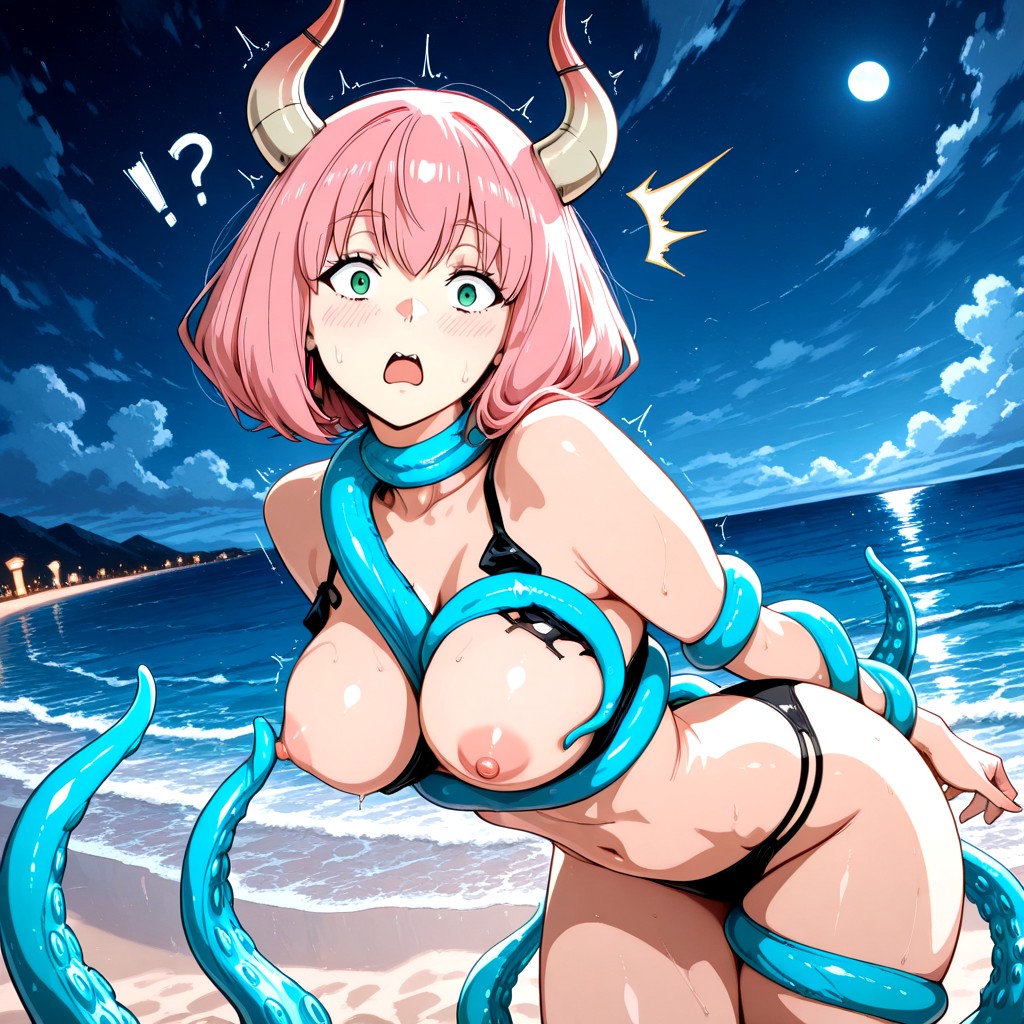 Tentacles Monster Grope Her, Perfect Waistlines, Waist Exposed Hentai IA