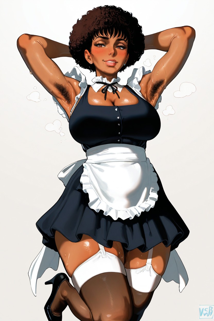 Skirt, Dark Brown Skin, Happy Hentai AI Porn