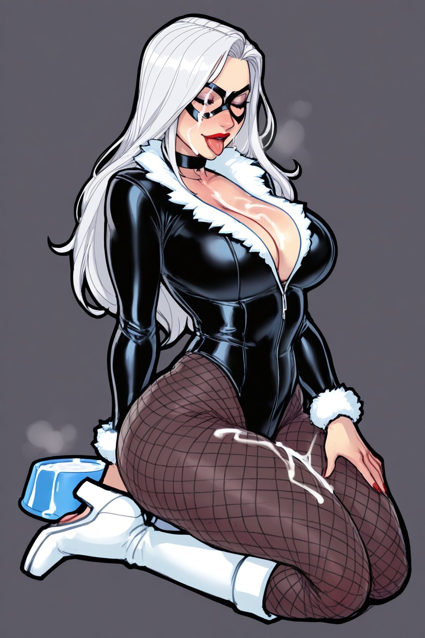 Cum On White Boots, Thick Black Outline, Bubble Butt Hentai AI Porn