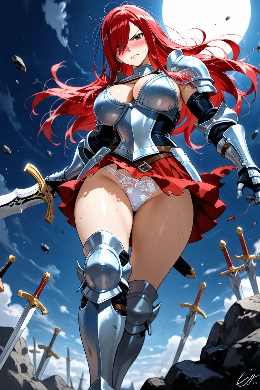 Battle Pose, Delgada, Culo Mediano Hentai IA