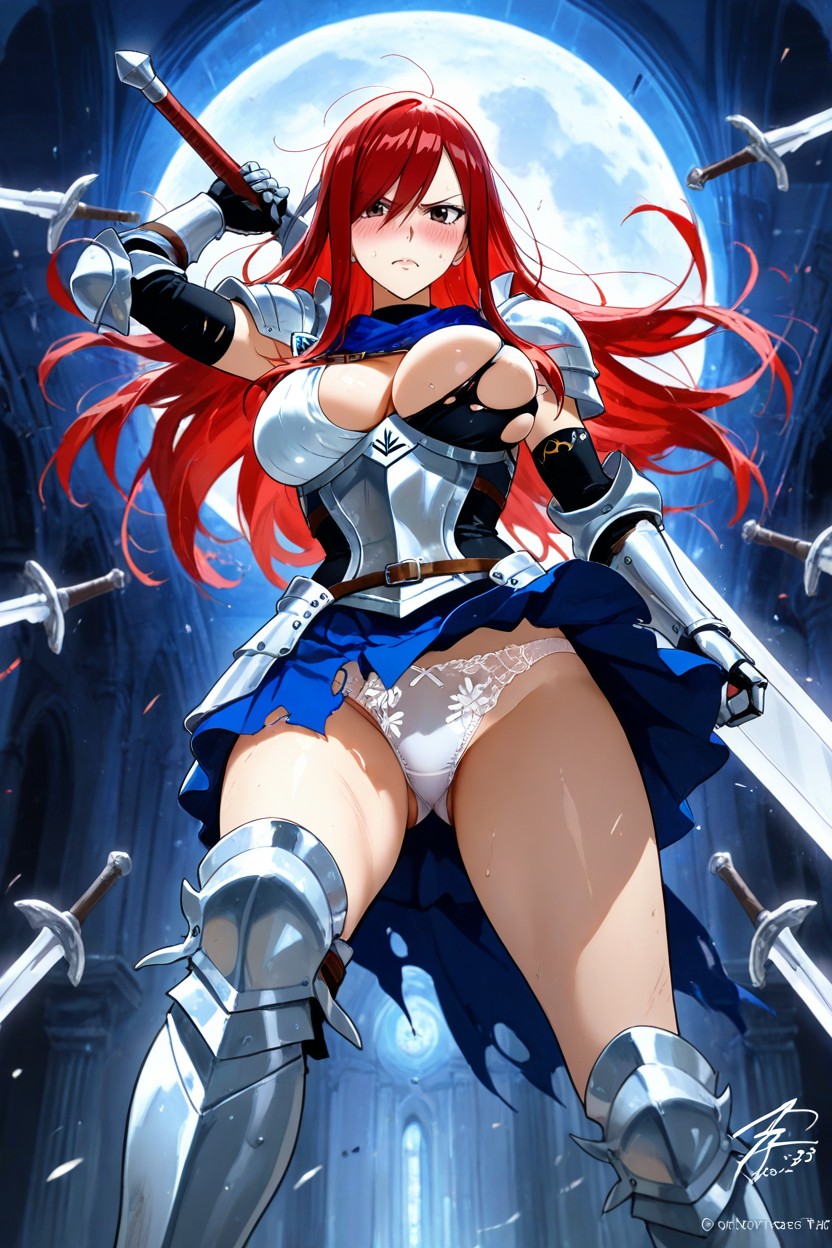 Low Angle, Gauntlets, Panties Hentai AI Porn