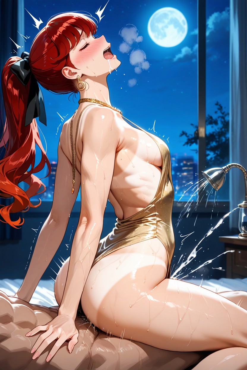 Shoulders Back, Side View, High Ponytail Hentai IA
