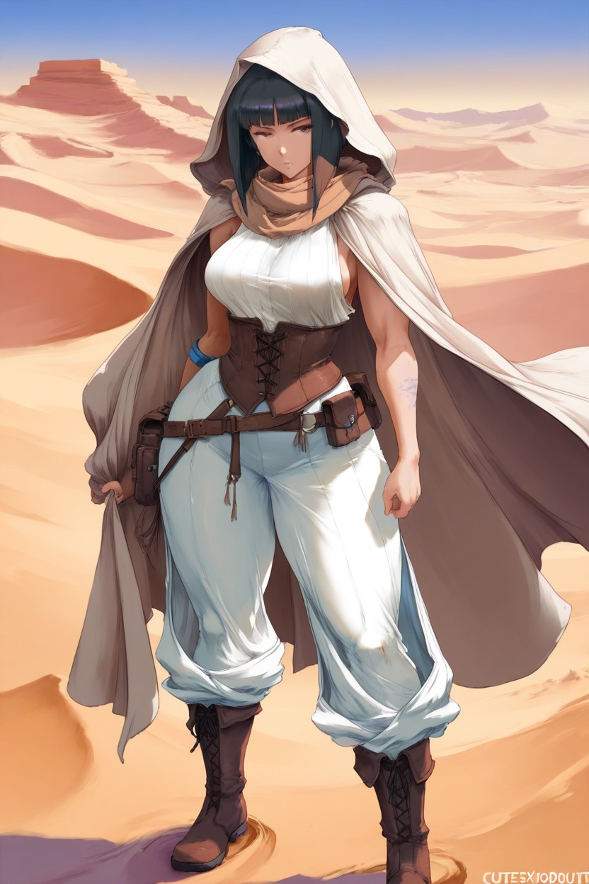 Etuzan Jakusui Artstyle, Deep Dark Skin, Harem Pants Hentai AI Porn