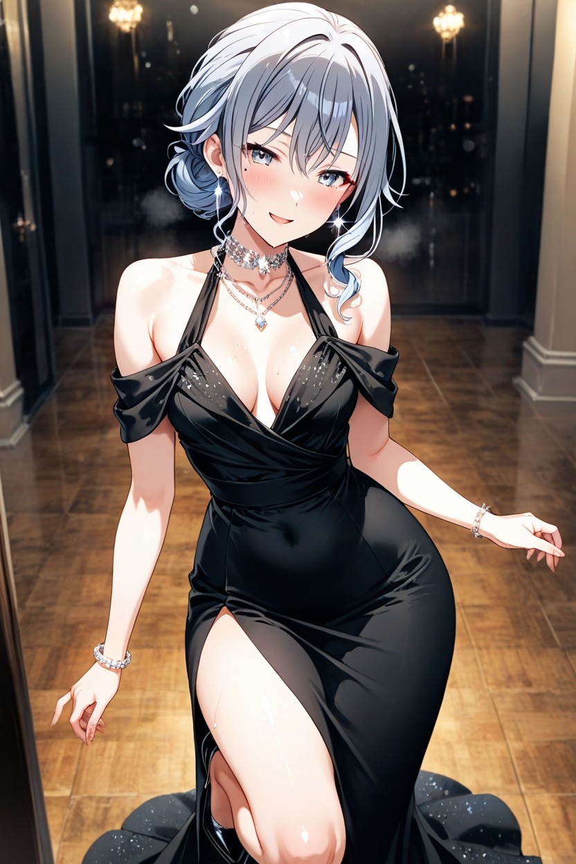 25+, Model, Elegant Diamond Earrings Hentai AI Porn