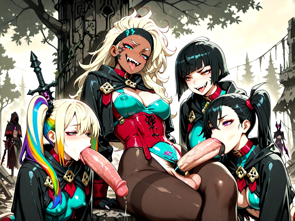 Thick Tongue, Harem, Abs Hentai AI Porn