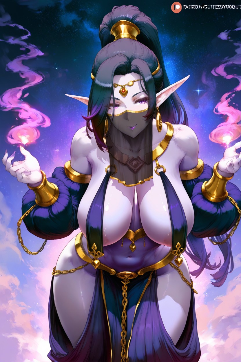 Golden Belt, Leanning Forward, Gold Chains Jelery Hentai IA