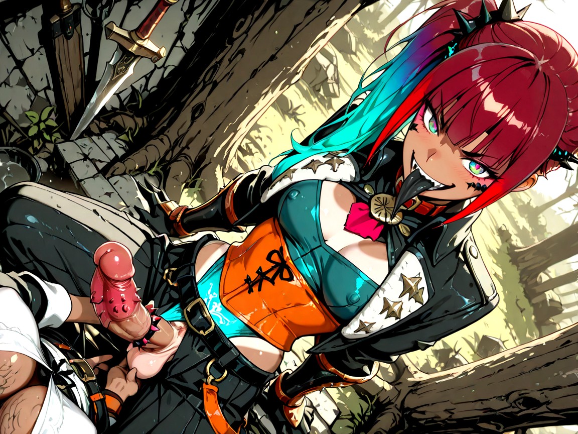 Cloak, Messy Hair, Futanari Hentai AI Porn