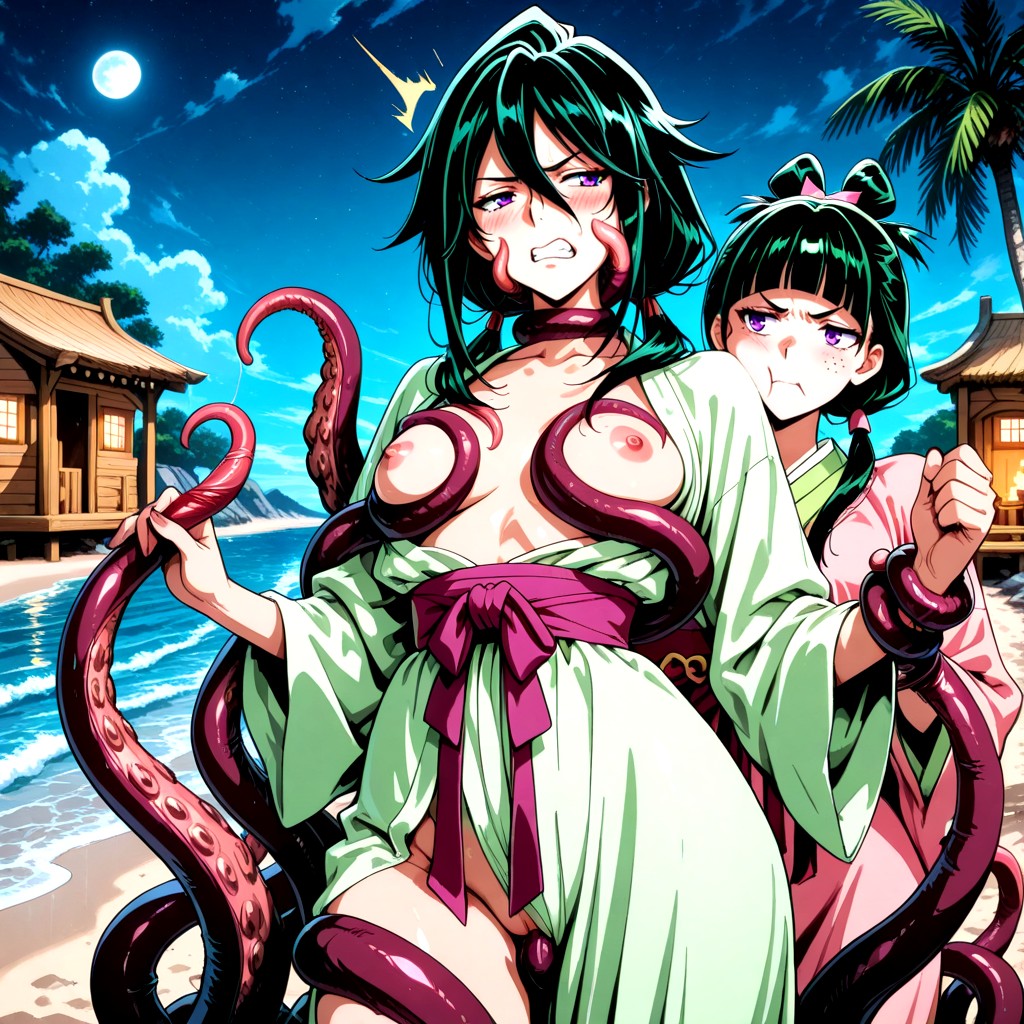 Purple Eyes, Small Breasts, Angry Hentai AI Porn