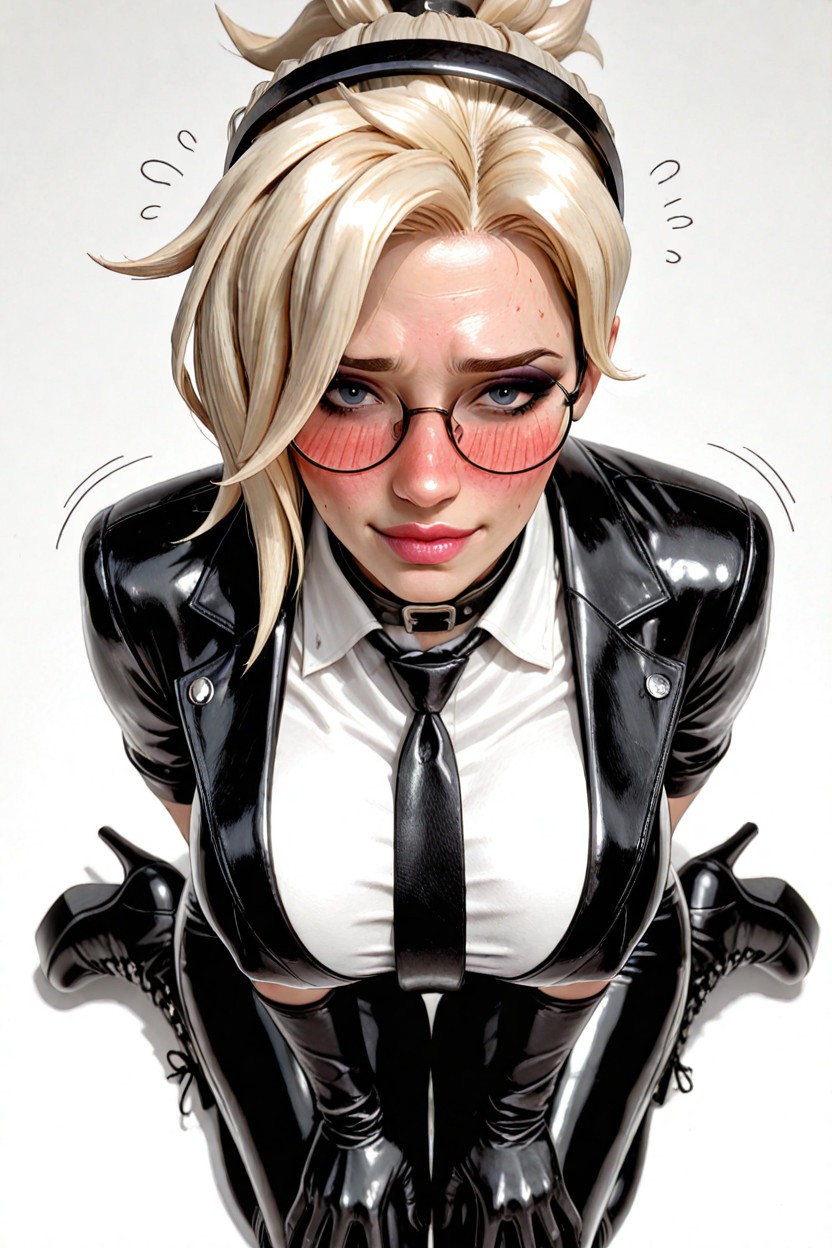 25+, Kneeling, White Background Hentai AI Porn