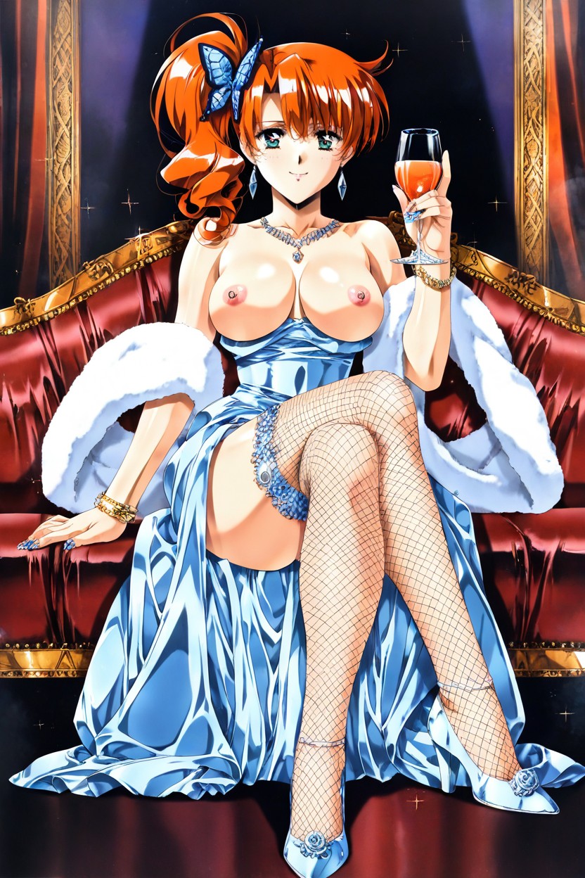 Hand Lifting Glass, Wispy Bangs, Side View Hentai AI Porn