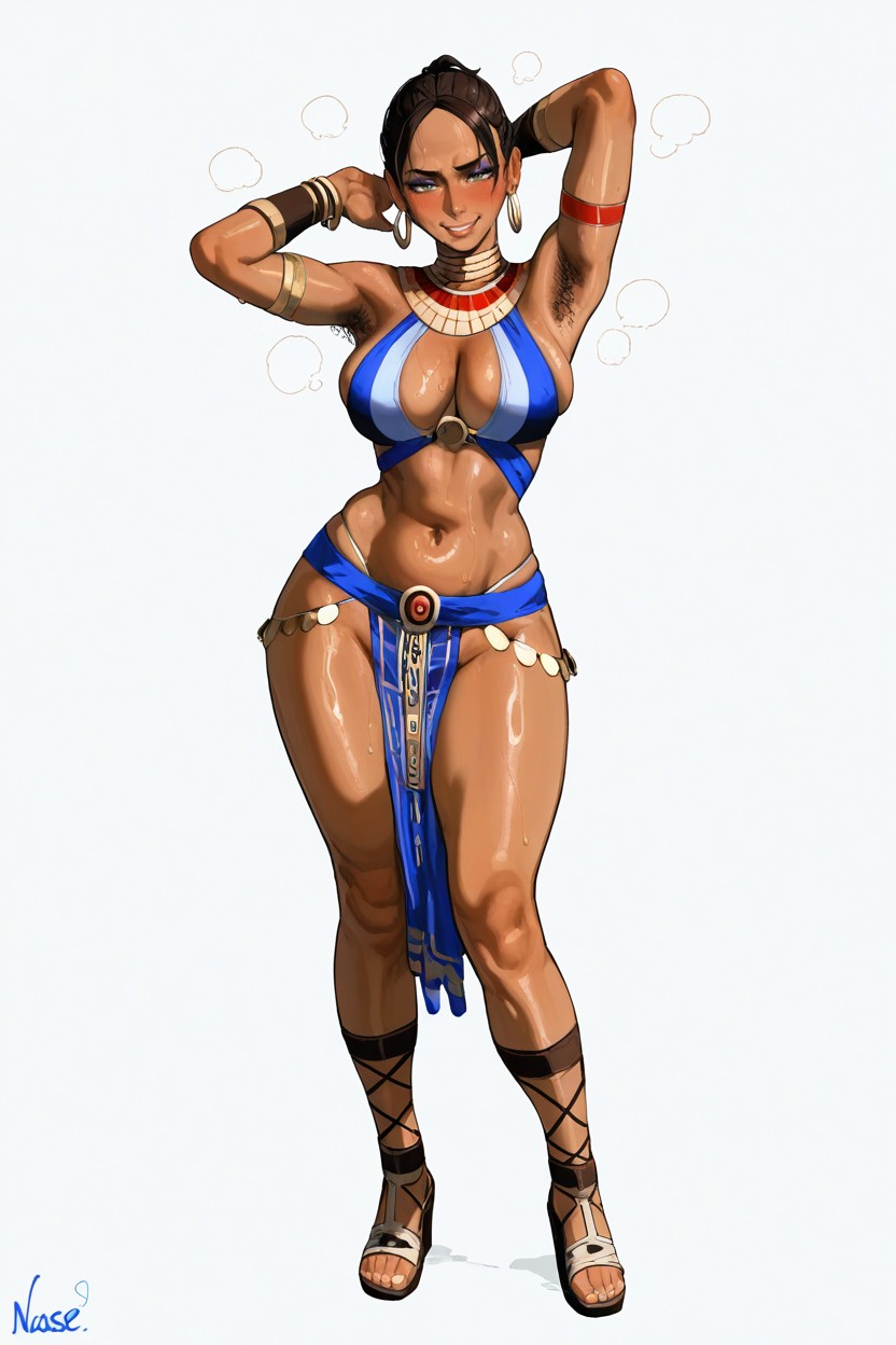 Model, Bangs, Black Dark Skin Hentai AI Porn
