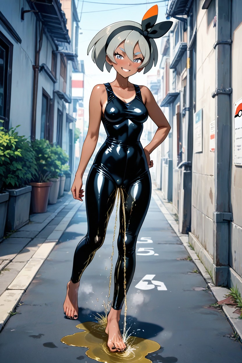 Pee Puddle, Huge Amount Of Pee, Bea From Pokemon Hentai AI Porn