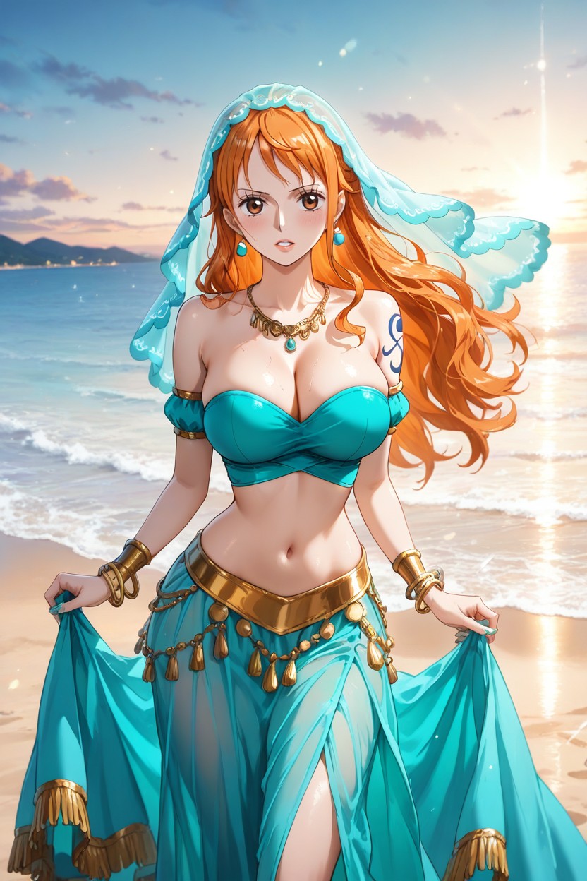 Solo, Arabian-inspired, Bare Shoulders Hentai AI Porn
