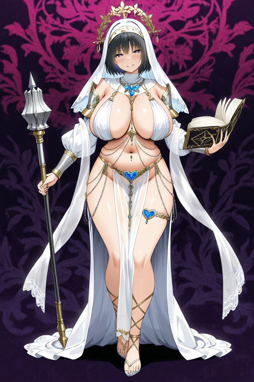 Grimdark Outfit, Ultra Detailed, Sugestive Smile Hentai IA