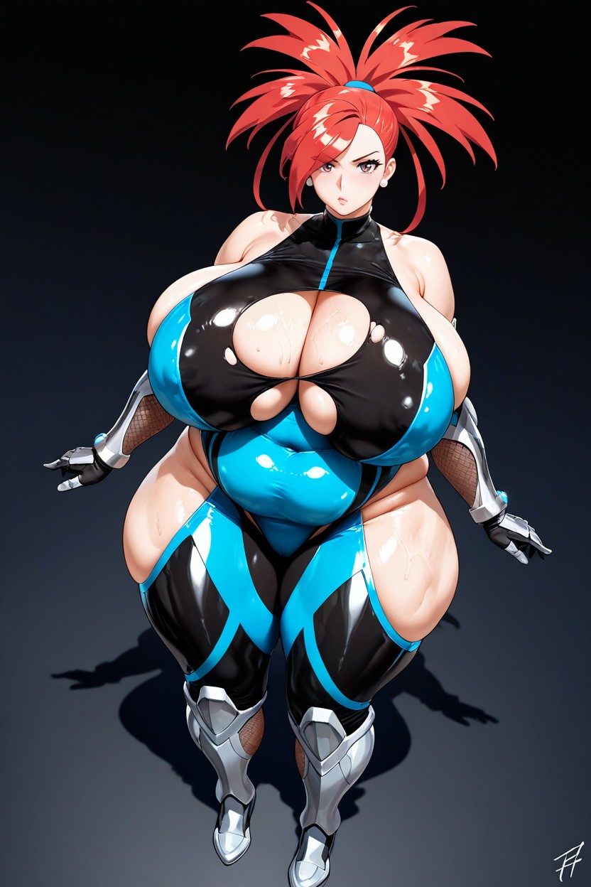 Armored Silver Boots, Signature Flannery From Pokemon Head, Hyper Excessively Fat Flannery From Pokemon Hentai IA