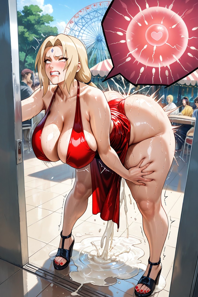 Female Much Bigger Than Male, Exposed Thighs, Medium Breast Hentai AI Porn