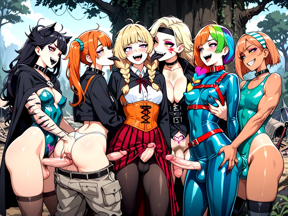 Pierced Penis, Face Scales, Black Striped Scaled Skin Hentai AI Porn