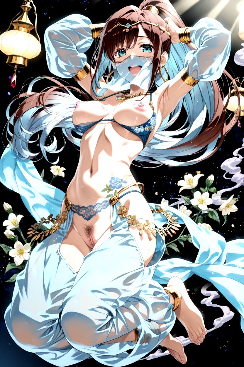 Skinny, Bare Feet, Gold Upper Arm Bands Hentai AI Porn
