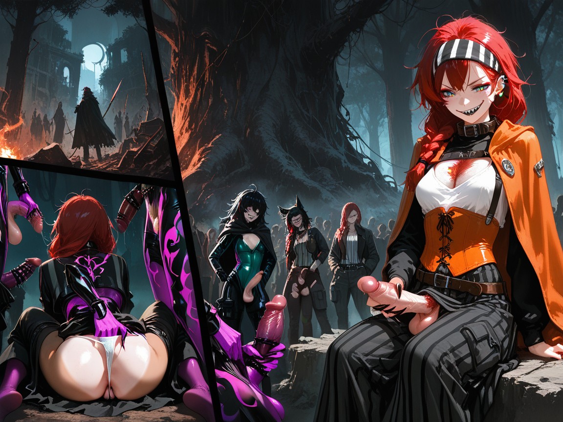 Black Tongue, Robes, Messy Hair Hentai AI Porn