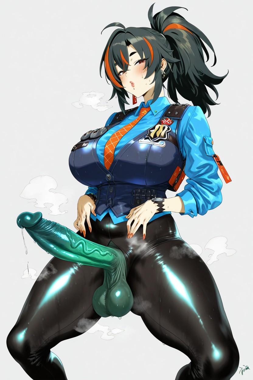 Bowlegged Pose, Futanari Penis, Extremely Large Ass Hentai AI Porn