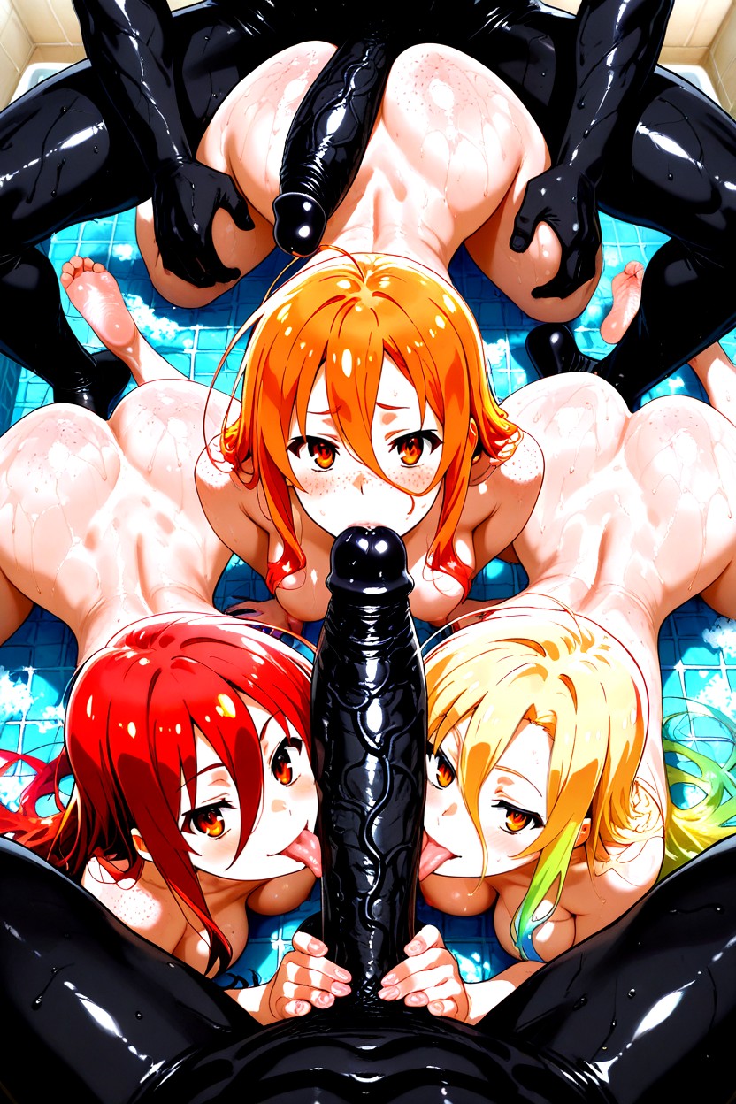 Group Sex, Black Penis Extremely Thick Like Leg, Ass Freckles Hentai IA