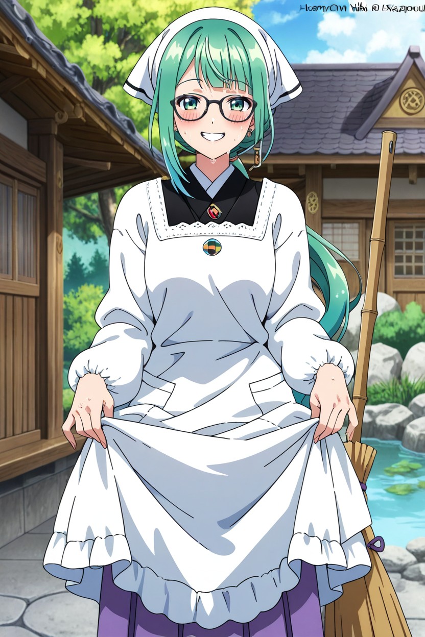 Solo, Japanese Garden, Sonriendo Hentai IA