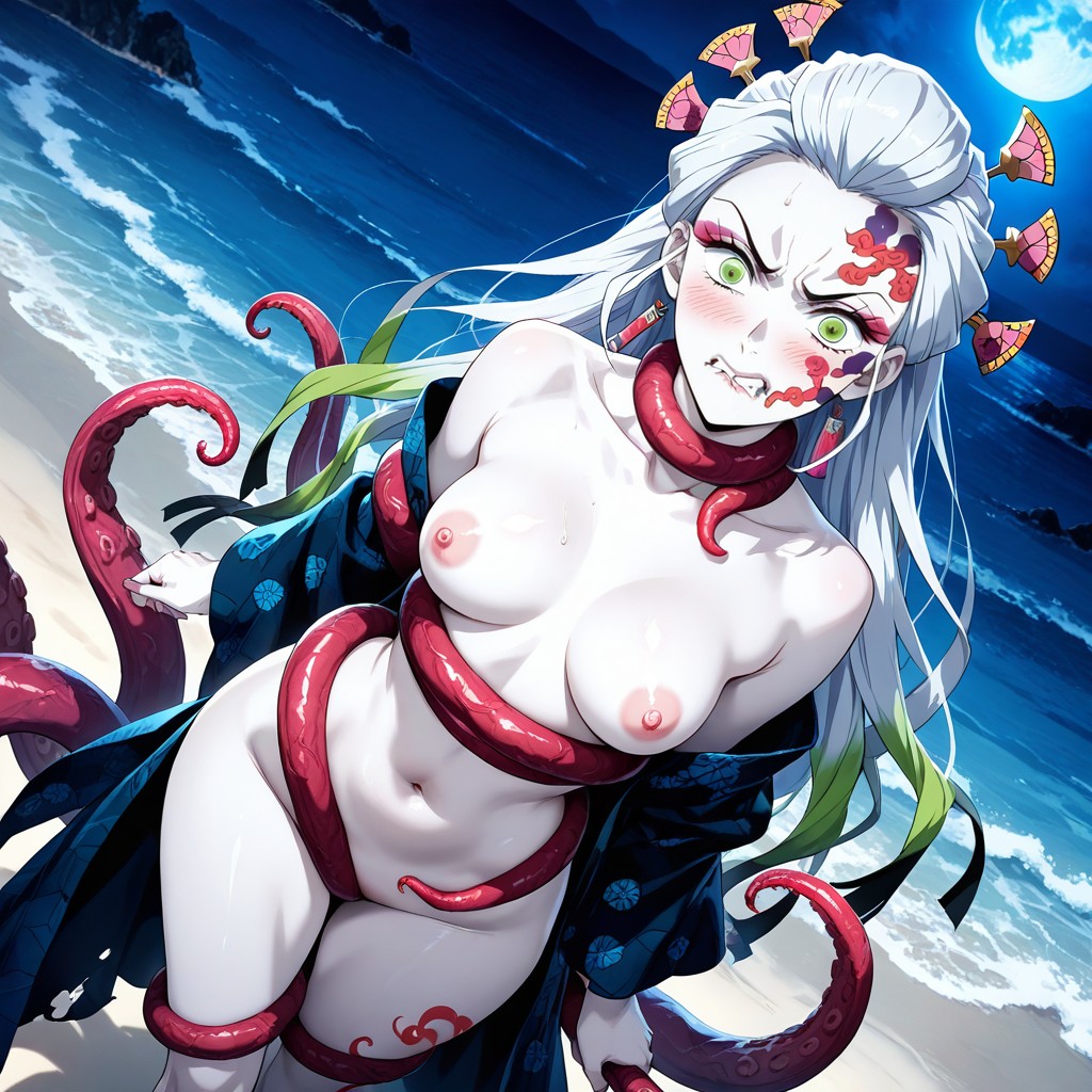 She Look Back At Viewer, Thighs Exposed, Naval Exposed Hentai AI Porn