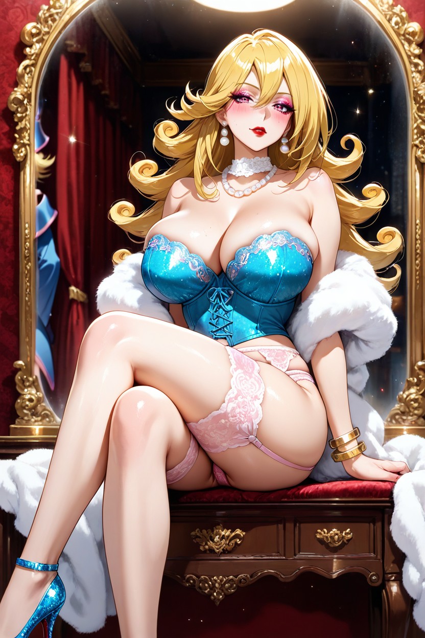 Stiletto High Heels, Curly Hair, Theatre Changing Room Hentai IA
