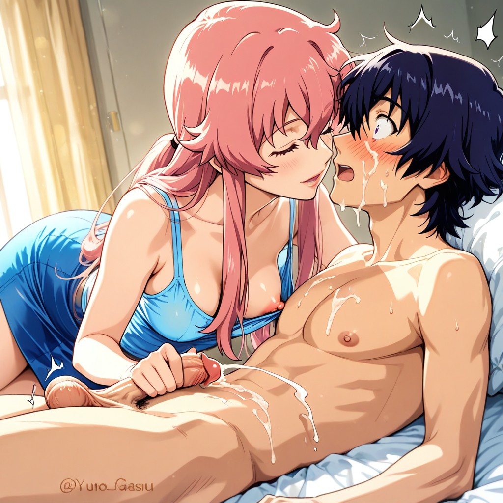 Blue Skirt, Yukiteru Amano From Mirai Nikki, Cum Hentai AI Porn