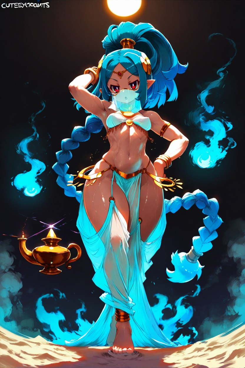 Sweaty Armpits, Exposed Stomach, Feminine Hentai AI Porn