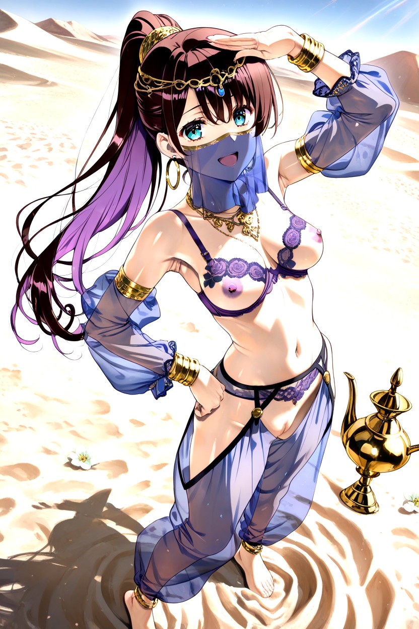 Art By Satoshi Urushihara, Highly Detailed Blue Eyes, Other Hand On Hip Hentai AI Porn