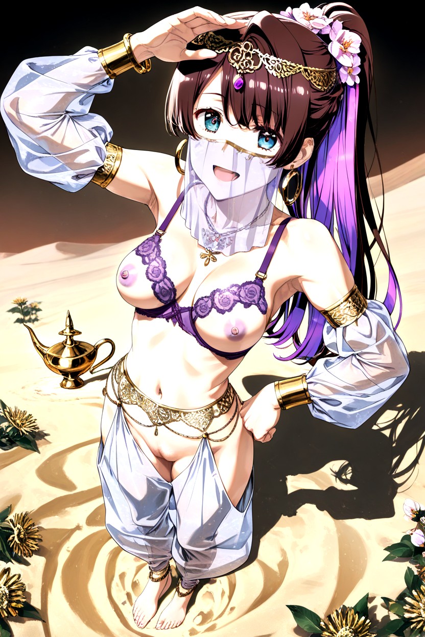 Gold Hoop Earrings, Prominent Highlights, Skinny Hentai AI Porn
