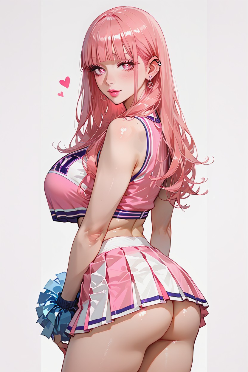 Perfect Body, Pink Hair, Pink Eyes Hentai AI Porn