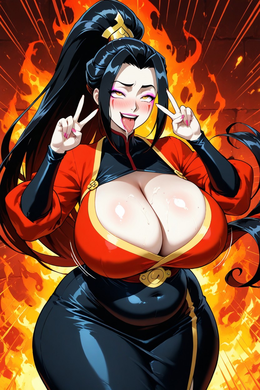 Gigantic Soft Ass, Tongue Out Drooling, Erotic Bimbo Atmosphere Hentai AI Porn