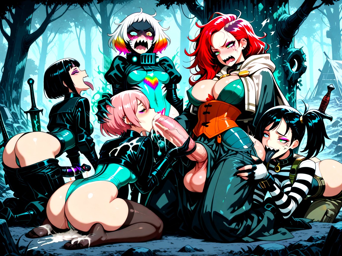 Cum, Hyper Gigantic Enormous Penis, Black Striped Scaled Skin Hentai IA