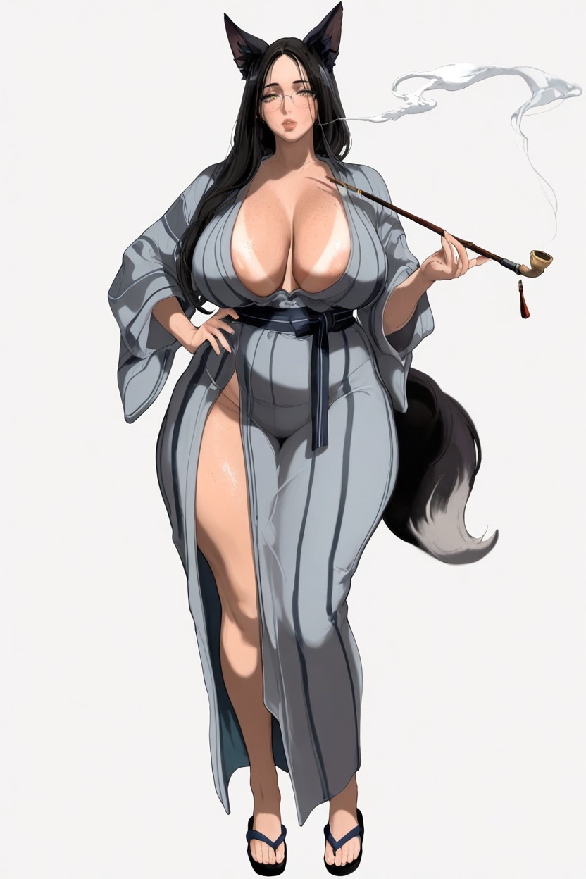 Large Ass, Without Underwear, Exaggerated Freckles On Breasts Hentai AI Porn