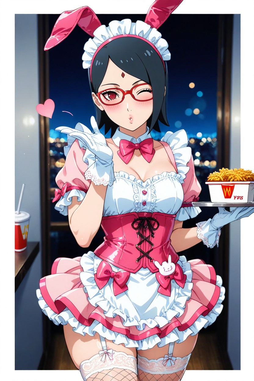 Soft Depth Of Field, Thighhighs, Wink Hentai AI Porn