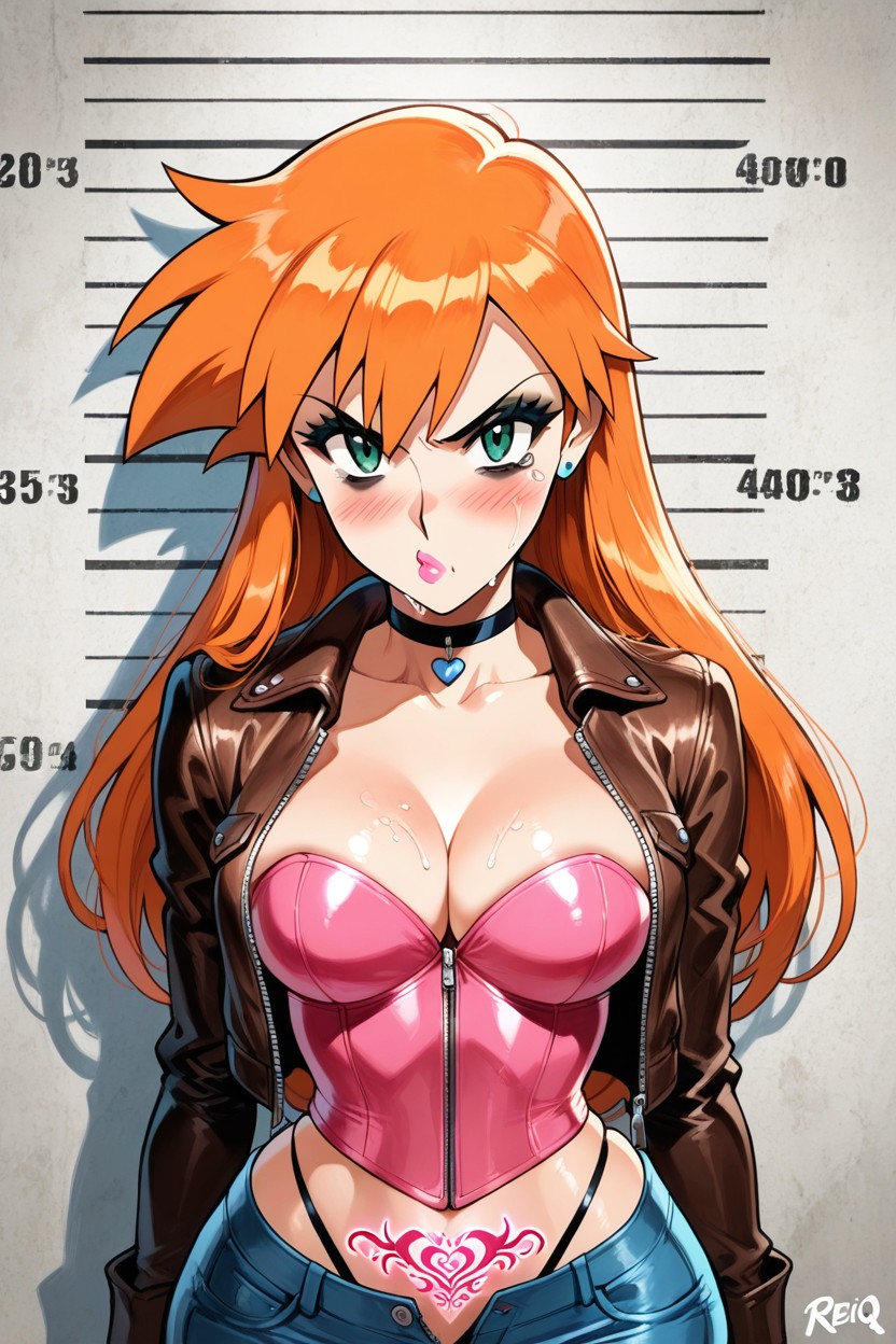 Bust Shot, Bags Under Eyes, Glowing Pink Womb Tattoo Hentai AI Porn