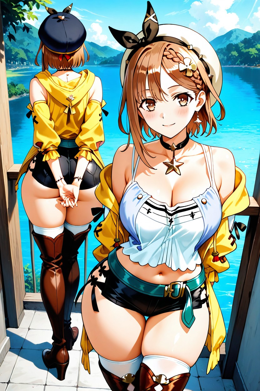 Red, Beret, Medium Ass Hentai AI Porn