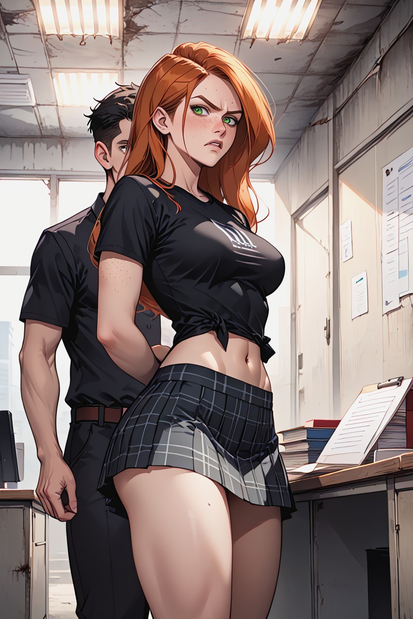 Ginger, Exposed Navel, High Resolution Hentai AI Porn
